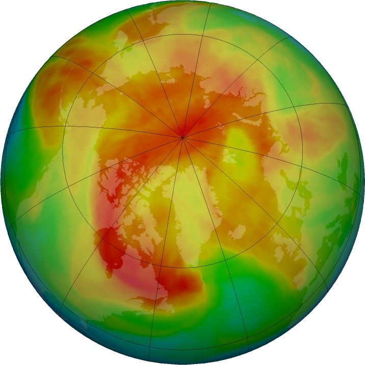 Arctic ozone map for 04 April 2016